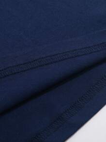 INAWLY Letter Graphic Tee Graphic Tees Women Tops - Navy Blue - View 6