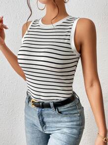 SHEIN Frenchy Top tank con estampado de rayas