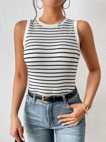 SHEIN Frenchy Top tank con estampado de rayas