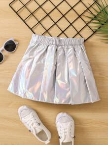 SHEIN Váy Midi Xếp Ly Thanh Lịch Cho Bé Gái Mùa Hè - Nhiều màu - Xem 2