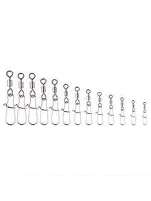 Bộ 50 Câu Cá Bằng Thép Không Gỉ Đầu Nối Pin Chịu Lực Cán Xoay Ốp Dụ Móc Câu - màu đen - Xem 4