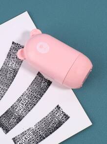 1pc Cartoon Bear Design Roller Stamp With Hand Rope, Cute Portable Personal Information Privacy Roller Stamp For Information Protection - Pink - View 4