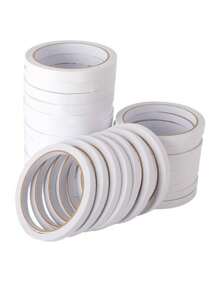 10pcs/5pcs Pack 6.5m Double-Sided Tape, Tear By Hand, For Students' Handicrafts And Office Use, Strong Adhesive - White - View 1