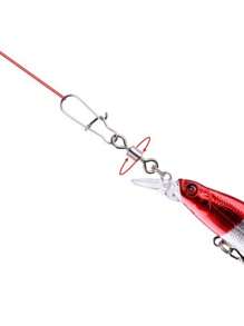 Bộ 50 Câu Cá Bằng Thép Không Gỉ Đầu Nối Pin Chịu Lực Cán Xoay Ốp Dụ Móc Câu - màu đen - Xem 6