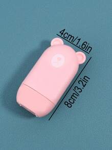 1pc Cartoon Bear Design Roller Stamp With Hand Rope, Cute Portable Personal Information Privacy Roller Stamp For Information Protection - Pink - View 5