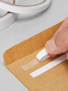 10pcs/5pcs Pack 6.5m Double-Sided Tape, Tear By Hand, For Students' Handicrafts And Office Use, Strong Adhesive - White - View 4