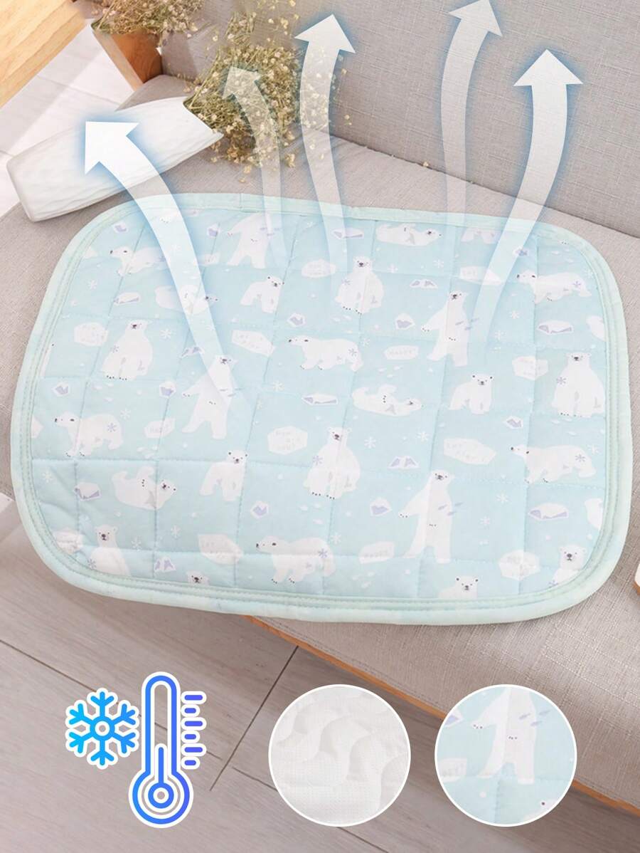 Máy Tính Làm Mát Mùa Hè Thú Cưng Cho Chó Mèo, Ice Silk Thoáng Khí Ghế Sofa Đệm Cho Thú Cưng Nhỏ Ngủ - Màu xanh lam - Xem 1