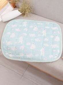 Máy Tính Làm Mát Mùa Hè Thú Cưng Cho Chó Mèo, Ice Silk Thoáng Khí Ghế Sofa Đệm Cho Thú Cưng Nhỏ Ngủ - Màu xanh lam - Xem 3