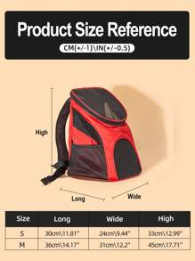 1pc Portable Pet Carrier Bag For Dog And Cat For Outdoor - Red - View 2