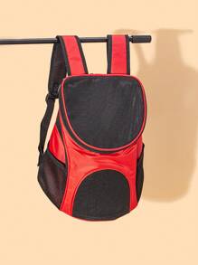 1pc Portable Pet Carrier Bag For Dog And Cat For Outdoor - Red - View 3