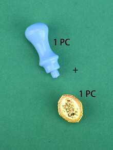 1pc Metallic Figure Design Wax Seal Stamp, Simple Multi-purpose Wax Seal Stamp For Letter, Envelope - Gold - View 4