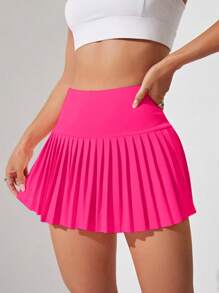 Core Rhythm Wide Waistband Pleated Sports Skort Pink Toptennis Skirt Athletic Skirt
