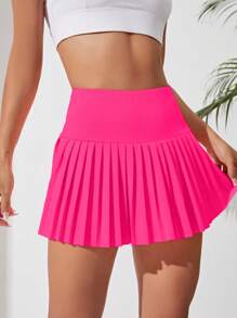 Core Rhythm Wide Waistband Pleated Sports Skort Pink Toptennis Skirt Athletic Skirt