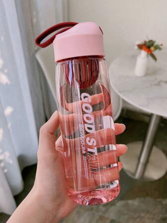 1入組便攜式字母圖形水瓶現代戶外PC水瓶