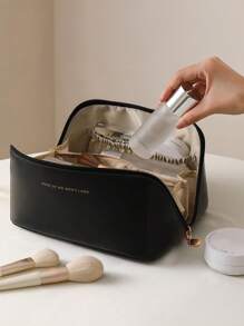 Letter Graphic PU Makeup Bag Storage Makeup Organizer Makeup Case - Multicolor - View 2