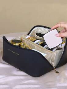 Letter Graphic PU Makeup Bag Storage Makeup Organizer Makeup Case - Multicolor - View 5