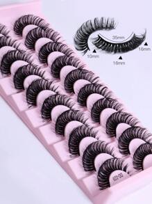 10 cặp lông mi giả siêu dài - màu đen - Xem 3