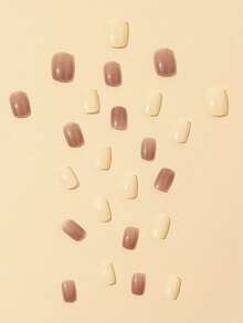 Trở nên quyến rũ với Bộ móng tay giả 24 chiếc ngắn hình vuông cứng hoàn toàn - Nhiều màu - Xem 6