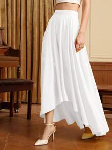 Francesca Lazzari Designer Boho Bohemian High Waist Asymmetrical Hem Elegant Skirt, For Summer, Holiday, Party, Vacation, Beach, Festival, Ibiza Fits