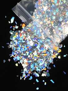 1pack Holographic Nail Glitter Flake Sparkly Sequin Asymmetrical Paillette DIY Nail Art Decoration Nail Charms Nail Gems Nail Supplies