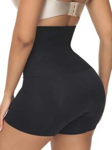 Zipper Front Shapewear Shorts - Black - View 2