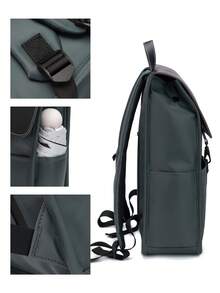 Two Tone Flap Backpack Medium For Business School Backpack Back To School Laptop Backpack Large Backpack Black Bag - Black - View 4