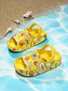 garotos Tamancos ventilado carta gráfica escavar multidirecional vestir fofo para exterior - Amarelo - Ver 1