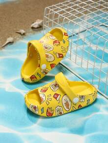 garotos Tamancos ventilado carta gráfica escavar multidirecional vestir fofo para exterior - Amarelo - Ver 4