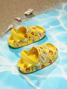 garotos Tamancos ventilado carta gráfica escavar multidirecional vestir fofo para exterior - Amarelo - Ver 5