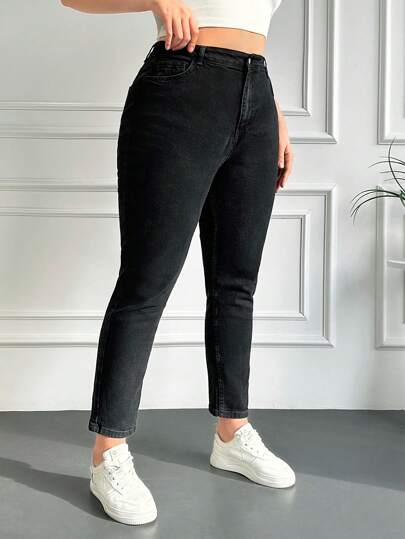 RueChic Skinny jeans med hög midja i plusstorlek