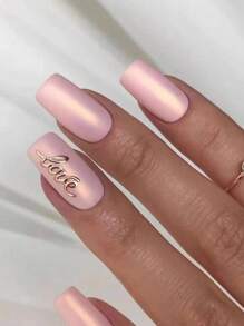 Trở nên quyến rũ với 24 chiếc Bộ móng tay giả họa tiết chữ cái dài phong cách Pháp cho nữ - Nhiều màu - Xem 1