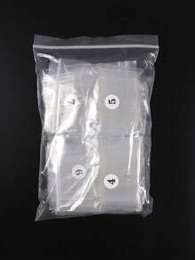 504片長方形半透明水管形假指甲套裝，美甲必備用品 - 無色 - 查看 7