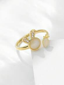 Cincin Manset Dekorasi Kelinci - Emas - View 6