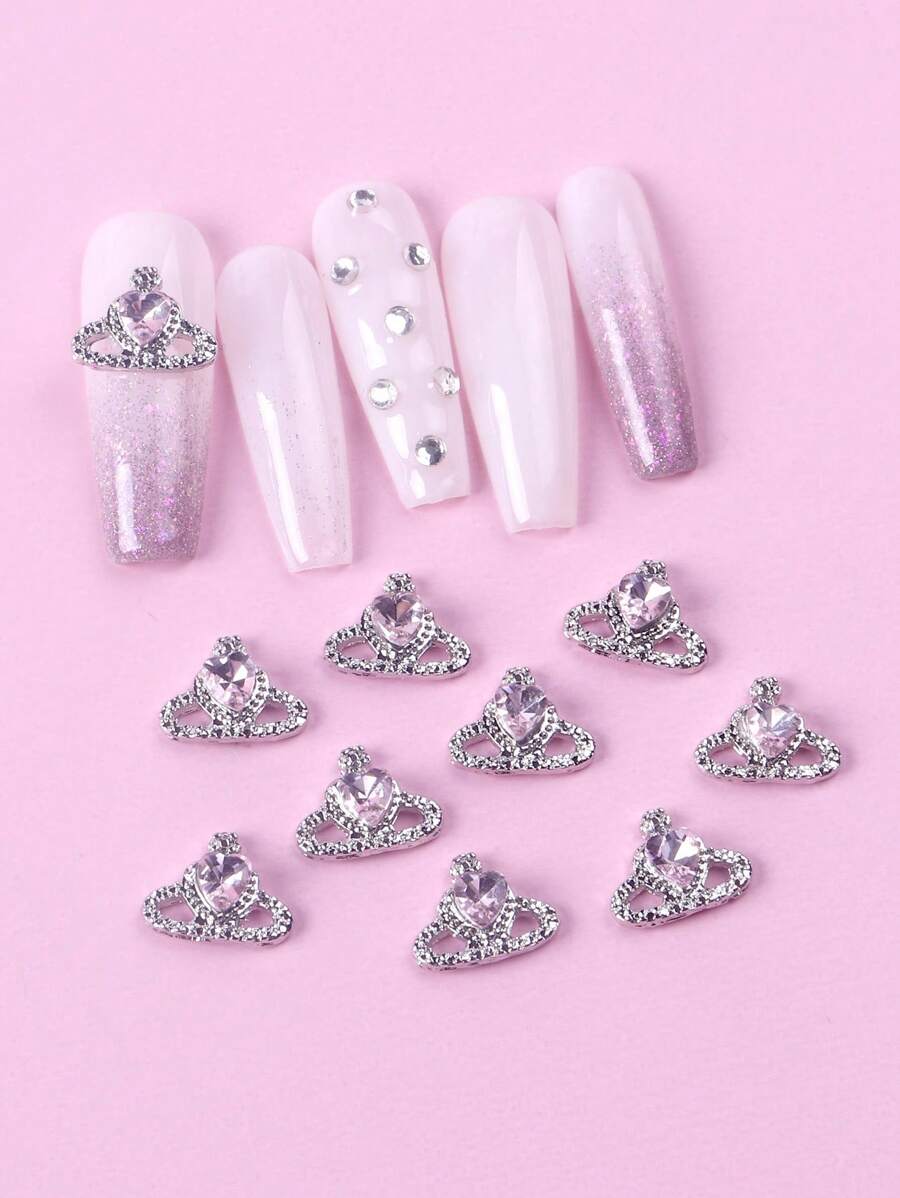 TSZS 10 chiếc Rhinestone Planet Design Nail Art Decoration DIY Nail Charms Nail Gems Nail Supplies