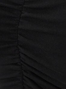 RueChic Solid Ruched Bust Crop Tee - Black - View 5