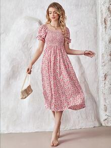 UNIQUE21 Đầm Dải chun Họa tiết hoa Boho - Nhiều màu - Xem 5