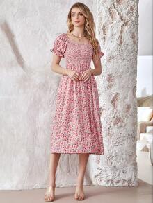 UNIQUE21 Đầm Dải chun Họa tiết hoa Boho - Nhiều màu - Xem 7