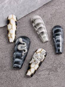 FULL BEAUTY 20 chiếc ngẫu nhiên Rhinestone Snake Design Nail Art Trang trí - Nhiều màu - Xem 4