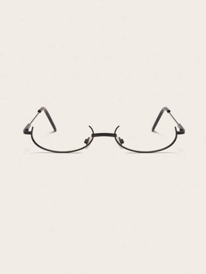 1pair Women Oval Shaped Semi Rimless Fashion Glasses Frame For Decoration A Vintage Look Glasses Accessories For Women