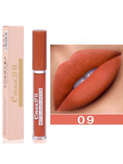 Lápiz labial líquido mate, taza antiadherente resistente al agua de larga duración, brillo labial, crema labial