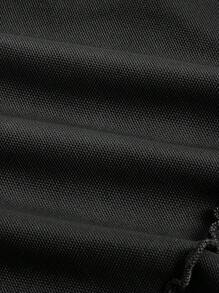 SHEIN MOD Camiseta de malla con ribete de lechuga - Negro - Ver 4