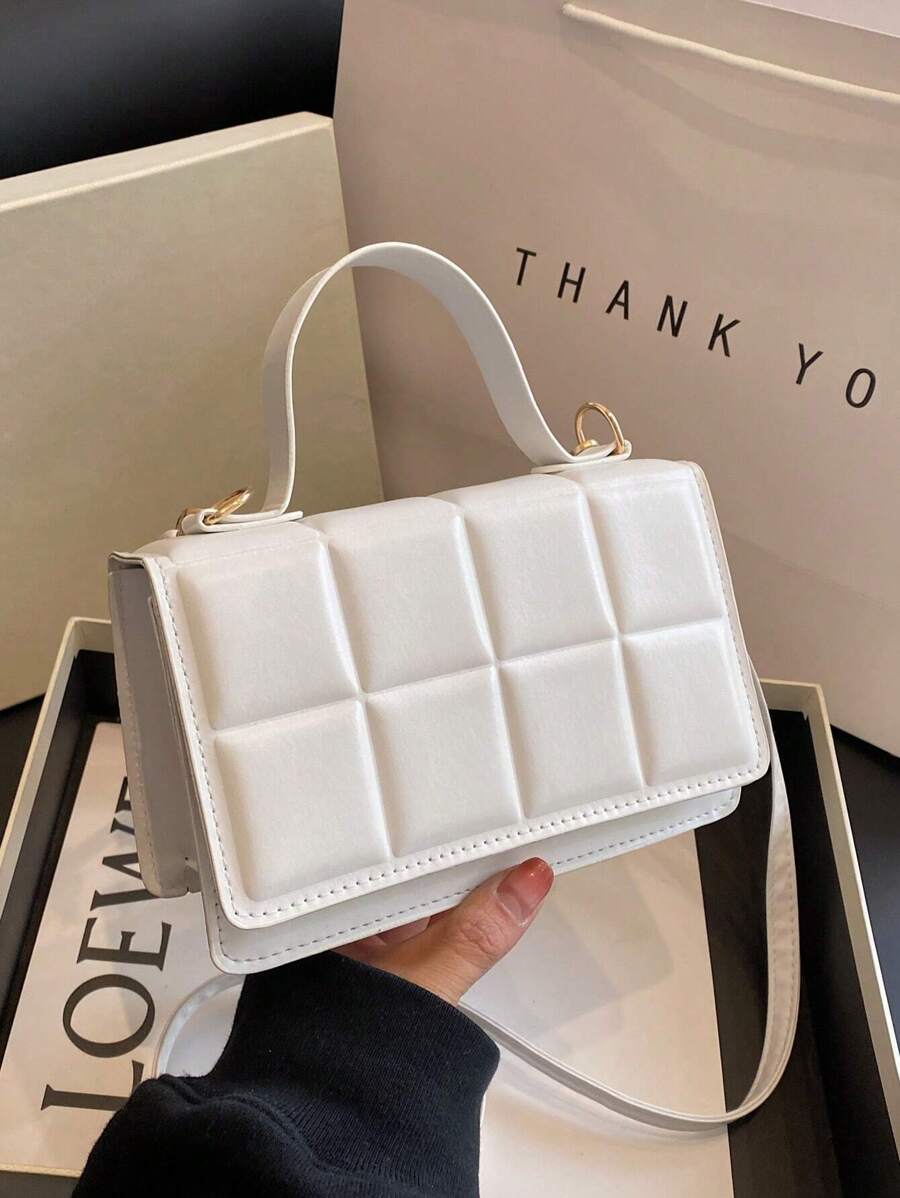 Túi vuông mini công sở nhẹ, có nắp gập bất đối xứng bằng da PU dành cho nữ sinh viên đại học, tân binh và nhân viên văn phòng, hoàn hảo cho văn phòng, đại học, công việc, kinh doanh, đi làm, ngoài trời, du lịch, dã ngoại