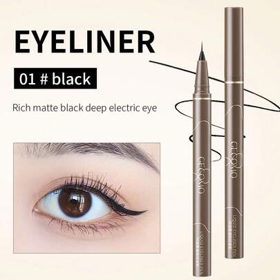 GECOME 1 支超细防水、防汗、防晕染、顺滑液体眼线笔，适合初学者