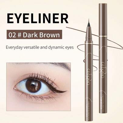 GECOME قلم آيلاينر سائل 1 قطعة، فائق الرقة، مقاوم للماء، مقاوم للعرق، مقاوم للبقع، مرن، مناسب للمبتدئين