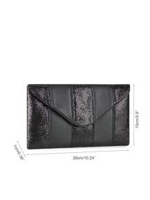 Túi đựng phong bì PU có nắp trang trí sequin, Quà tặng Ngày của Mẹ cho Mẹ - màu đen - Xem 4