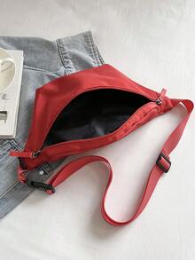Gói Fanny Lớn Có Dây Kéo Tối Giản - Đỏ - Xem 6