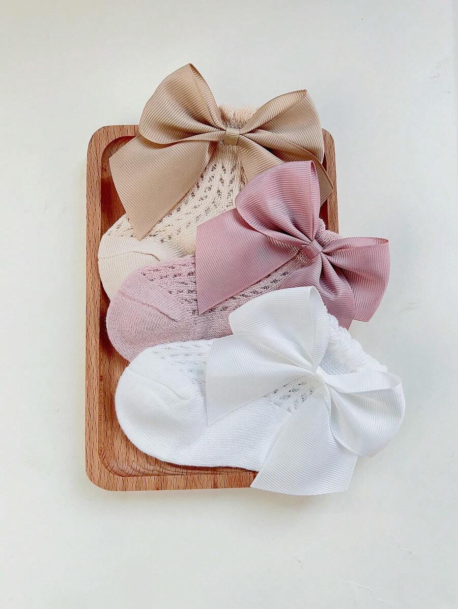 đôi vớ trang trí nơ cho bé gái dễ thương cho cuộc sống hàng ngày - Nhiều màu - Xem 1