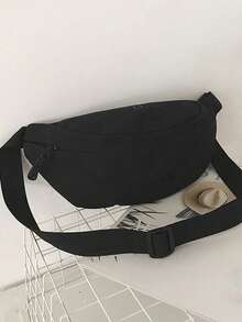 Cangurera para mujeres ocio Riñonera Bolso bandolera Pechera - Negro - Ver 4