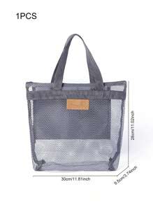 Portable Zipper Wash Bag Beach Bag Large Capacity Travel Storage Bag Cruise Essential Holiday Bag Holiday Essentials For Summer For Vacation Toiletry Bags Summer Travel Essentials For Beach Vacation Holiday School Supplies Dorm Essentials Back To School Back To School Supplies - Grey - View 2