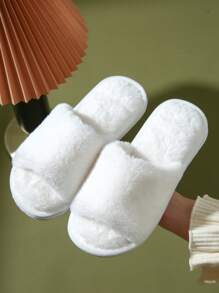 女士極簡毛茸茸時尚室內家居拖鞋